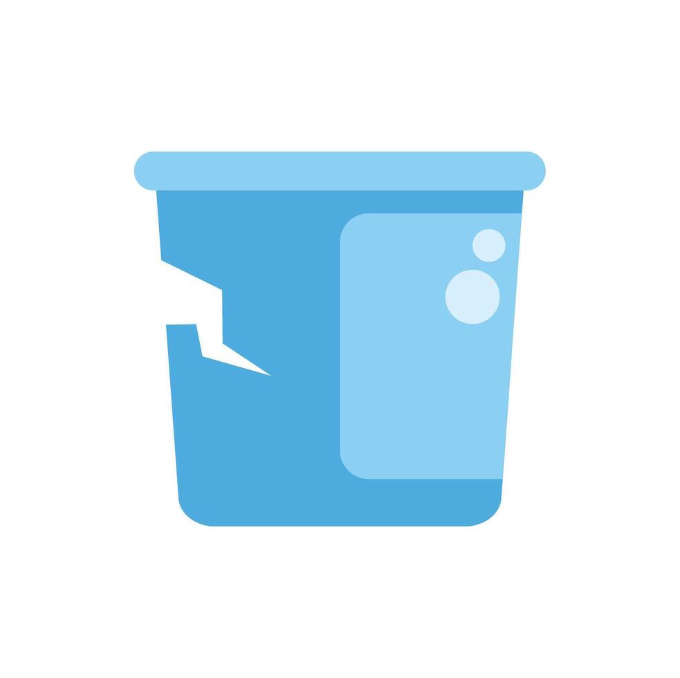 Broken plastic cup showing concept of thirst vector