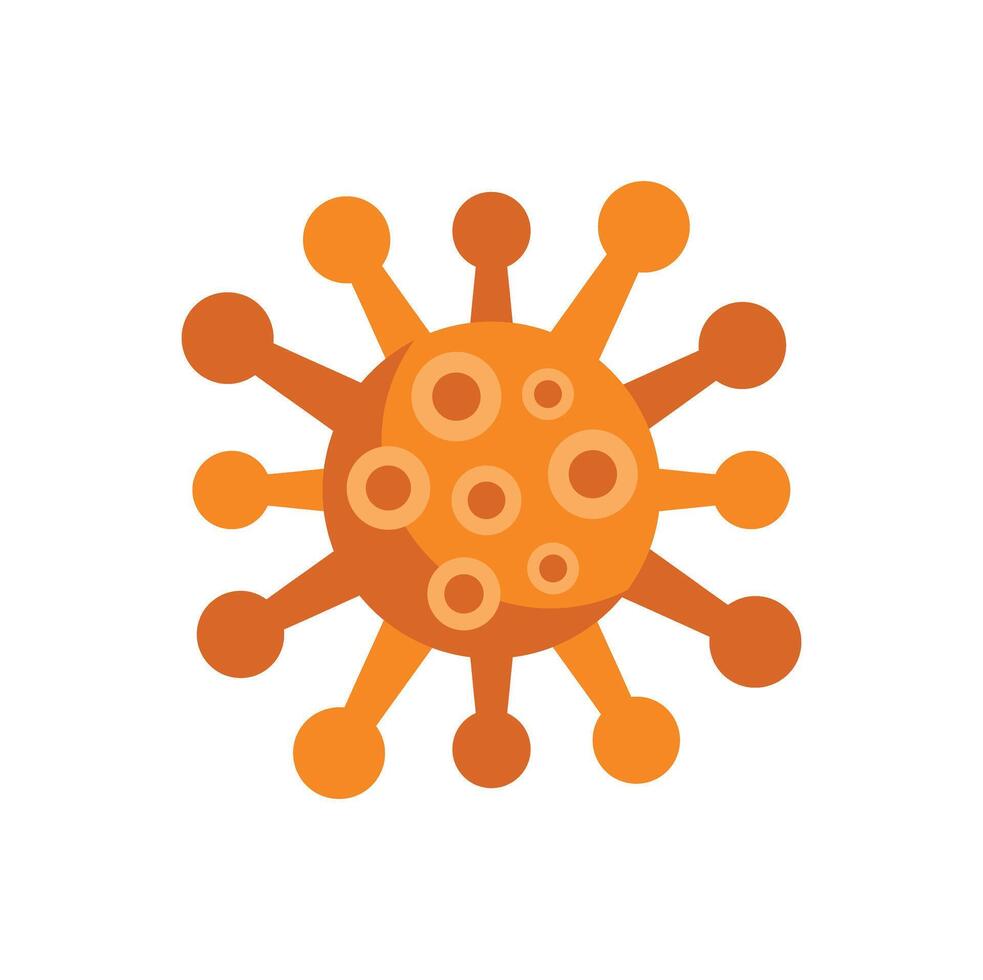 Orange virus floating with a white background vector