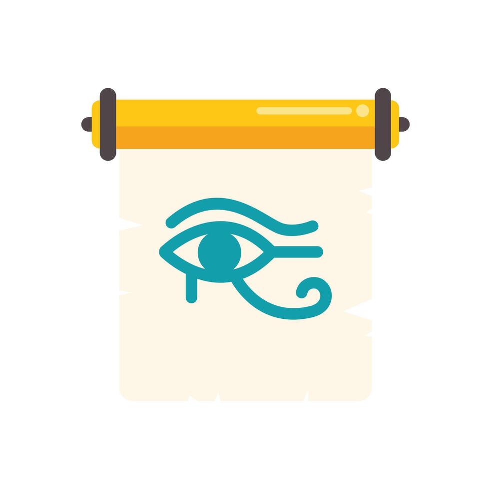 Ancient egyptian papyrus scroll showing eye of horus symbol vector