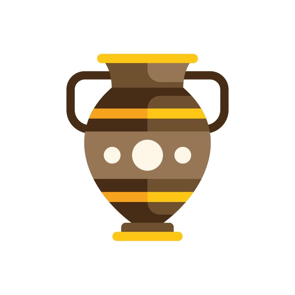 Ancient greek ceramic amphora vase depicting traditional patterns vector