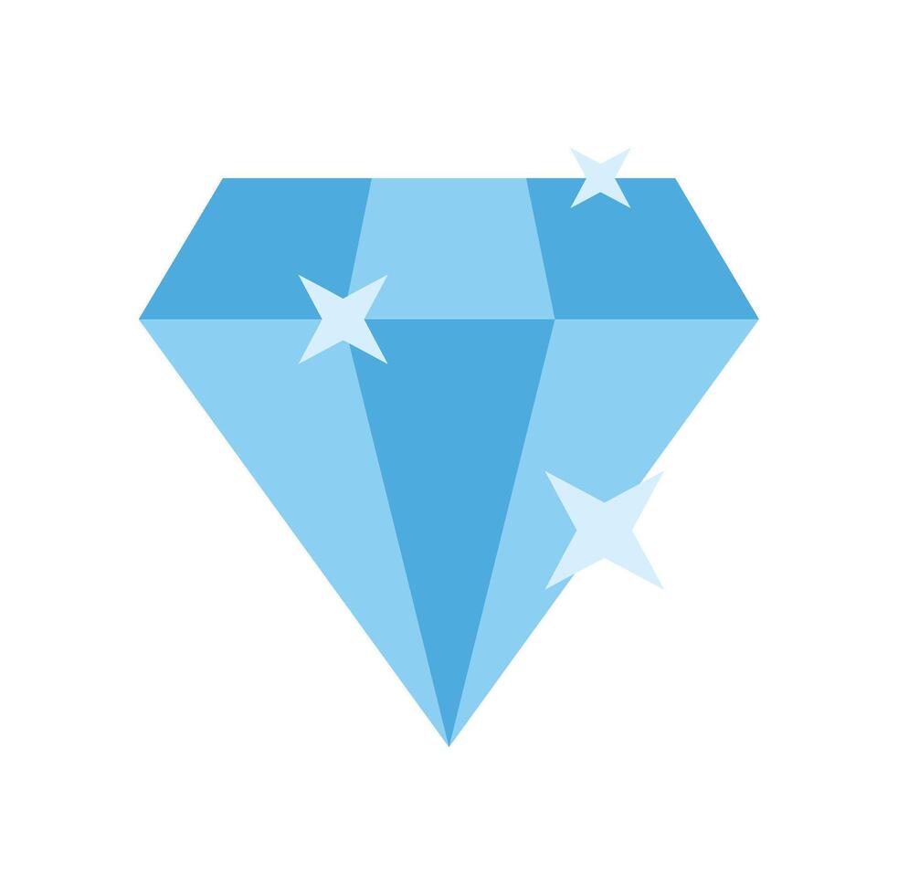 Large brilliant blue diamond sparkling on white background vector