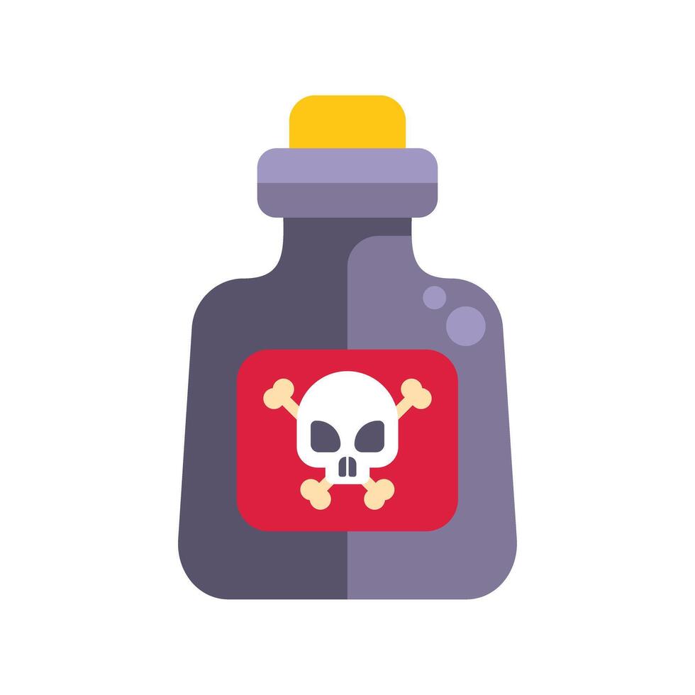 Poison bottle with skull and crossbones showing danger vector