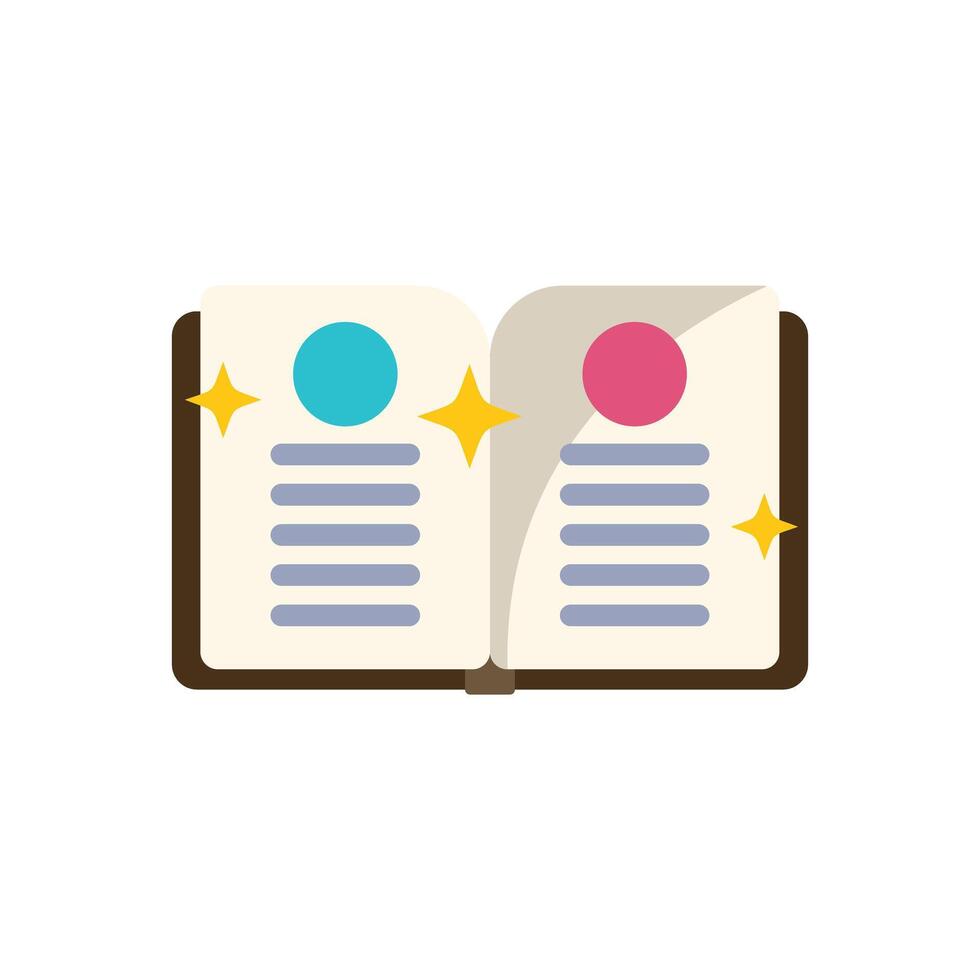 Open book shining with knowledge and education icon vector