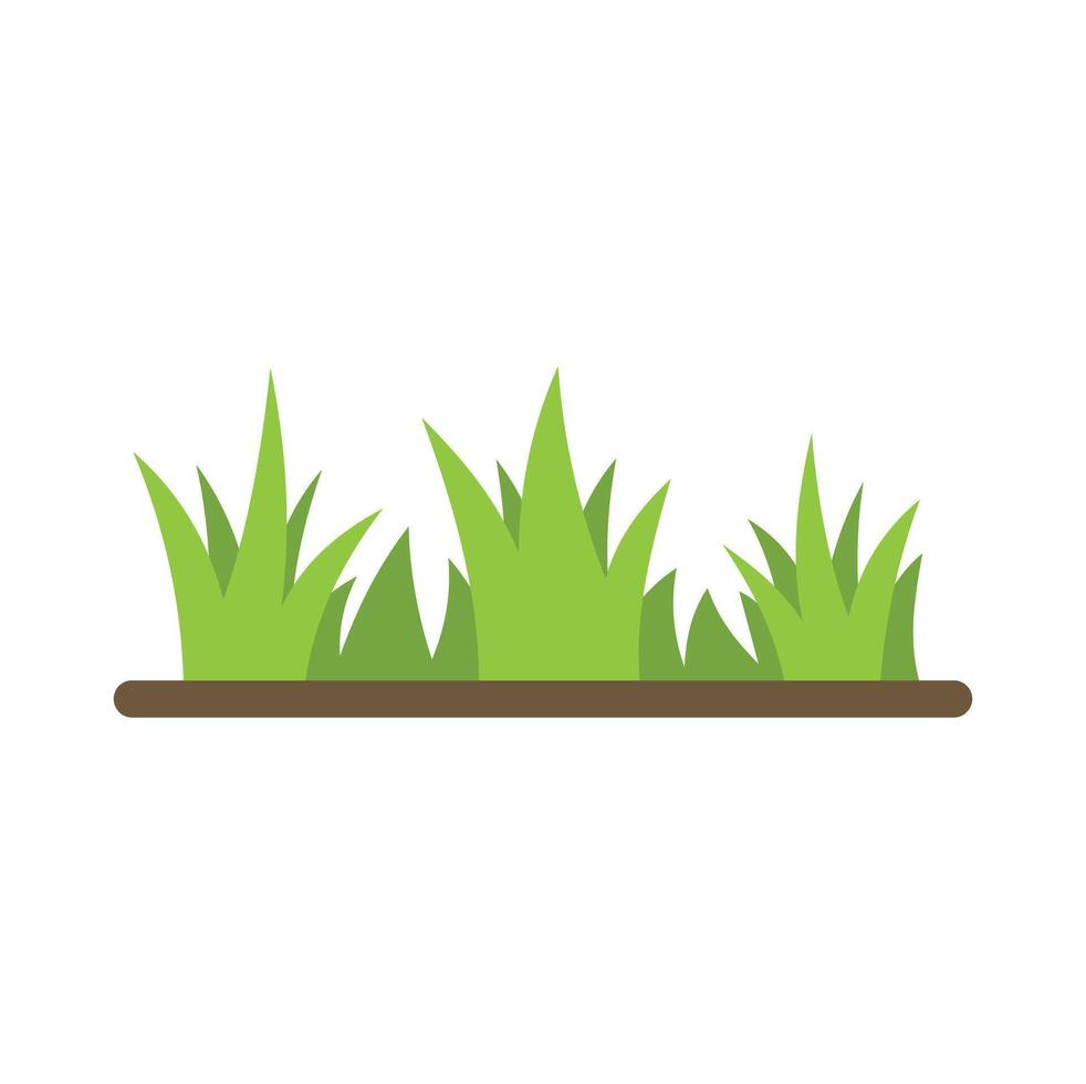 Green grass growing from ground in flat design vector