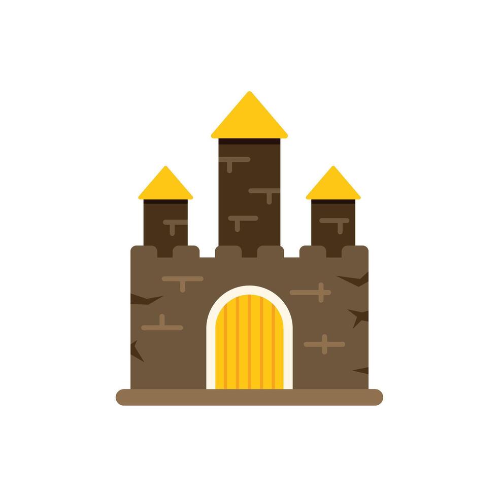Simple medieval castle with a gate and towers vector