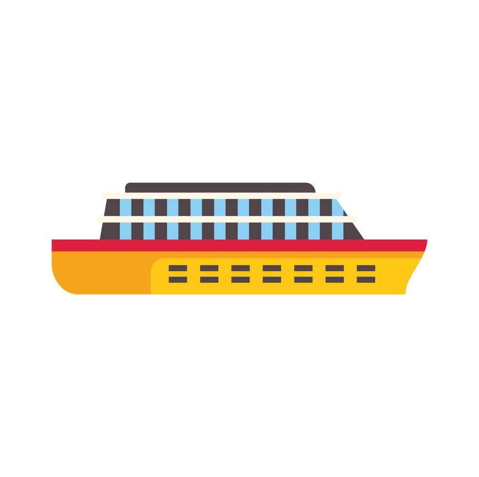 Big modern cruise ship sailing on water surface vector