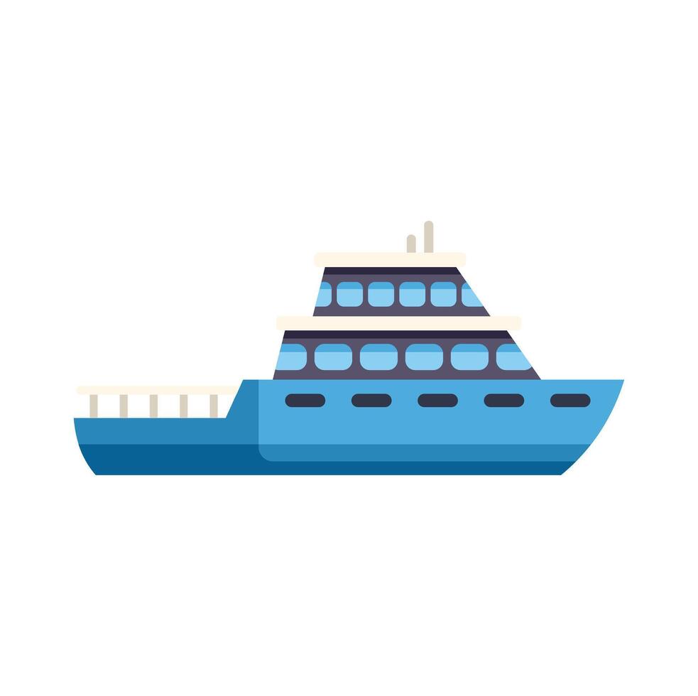 Big modern cruise ship sailing on water surface vector