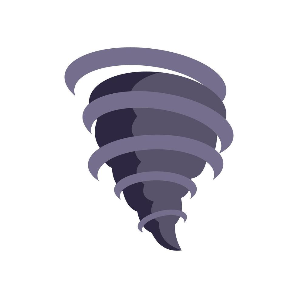Big tornado rotating, forming a destructive vortex vector