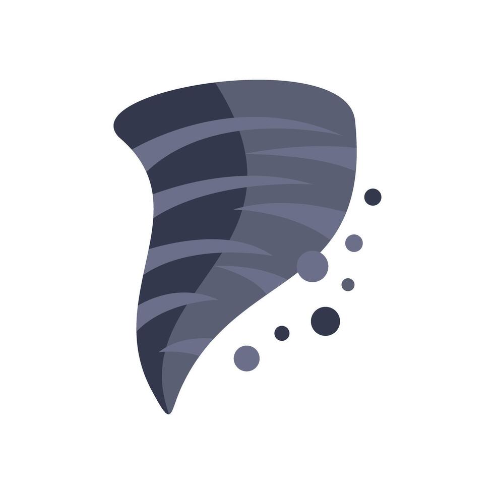 Dark grey tornado rotating with debris flying around vector