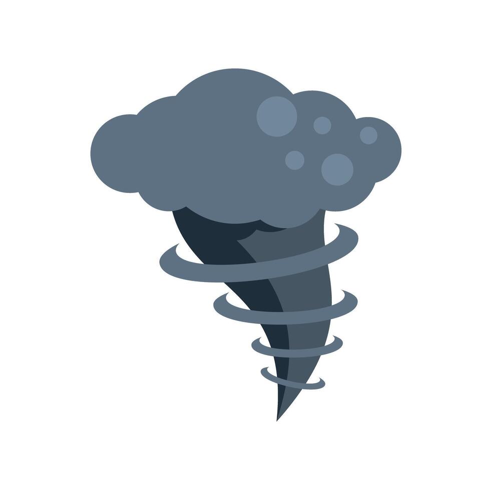Powerful tornado rotating, natural disaster illustration vector