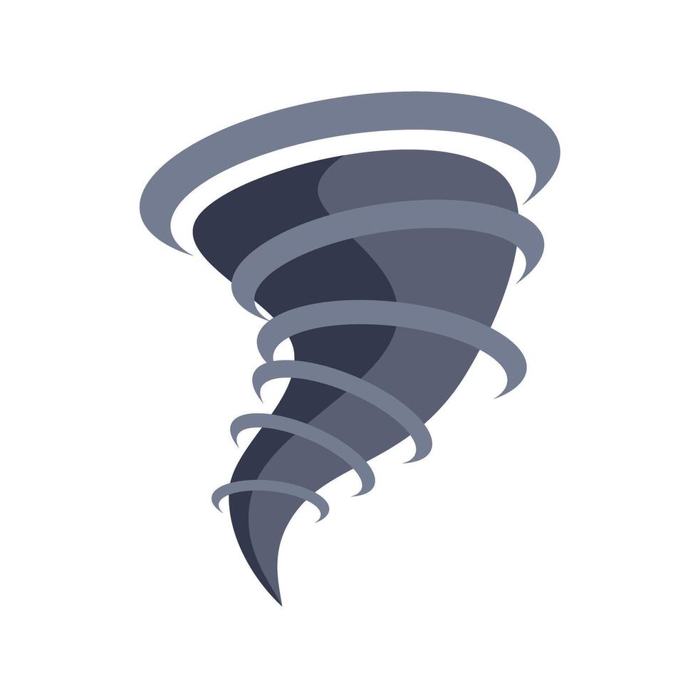 Dark tornado rotating, creating vortex on white background vector