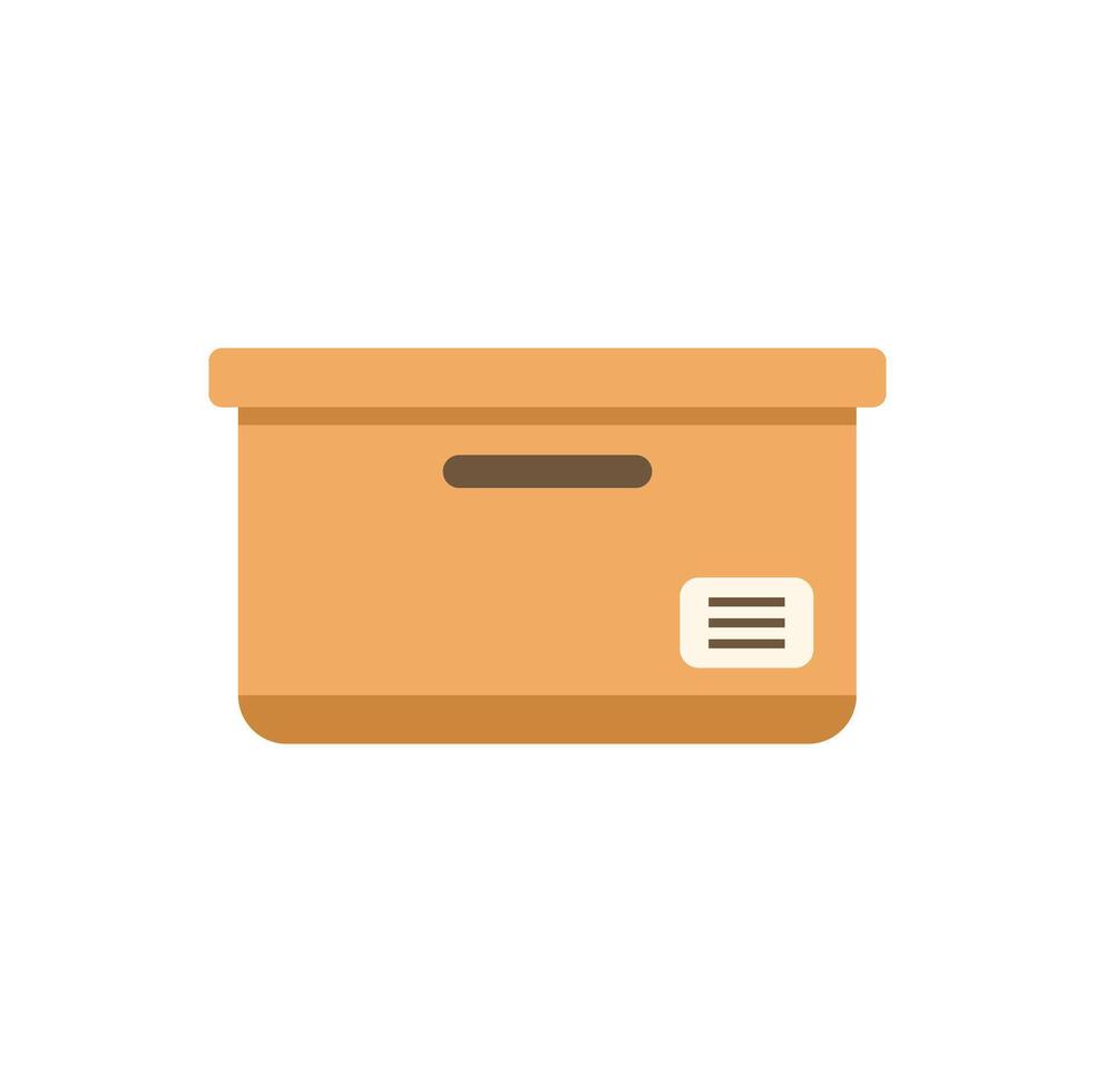 Cardboard box with label for delivery and storage vector