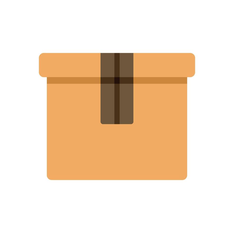 Sealed cardboard box standing up with tape vector