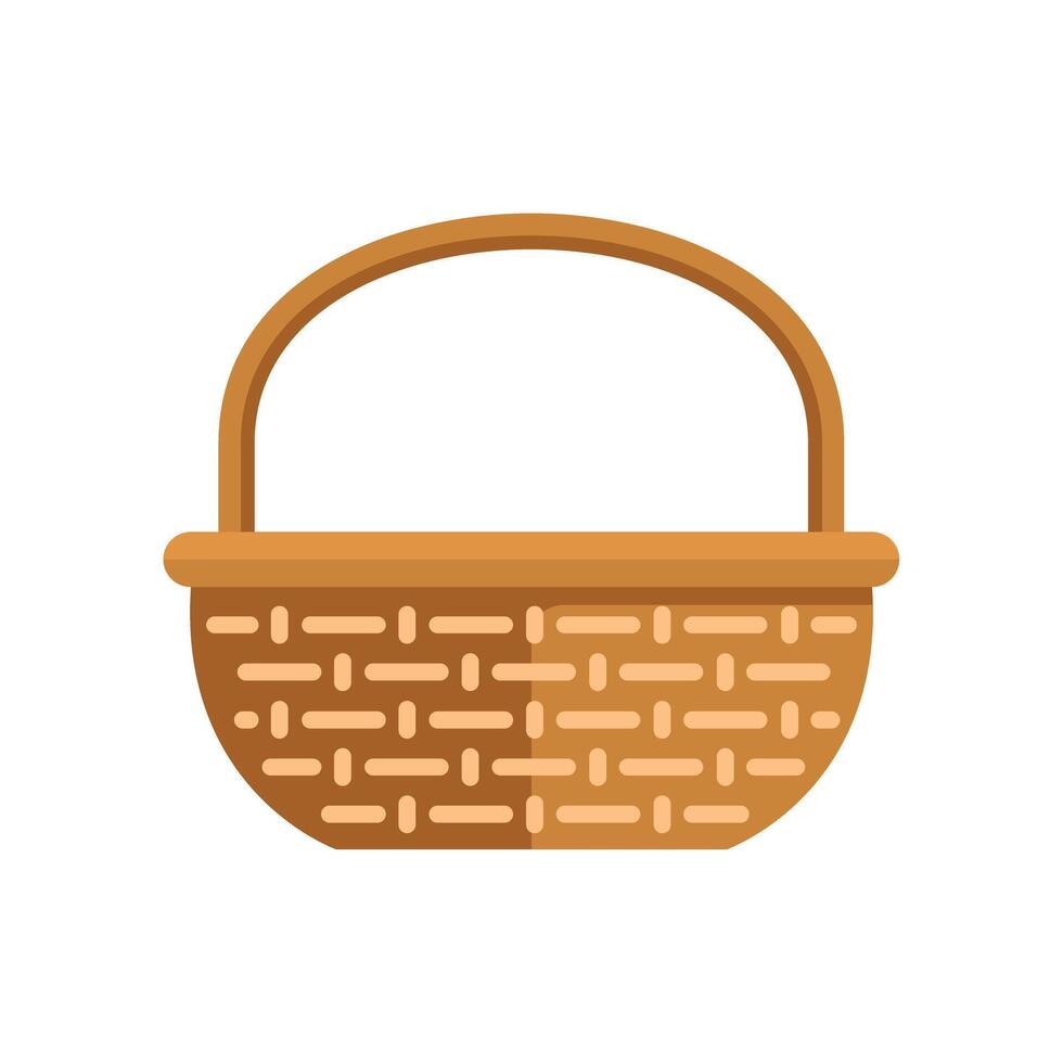 Empty wicker basket waiting to be filled on white background vector