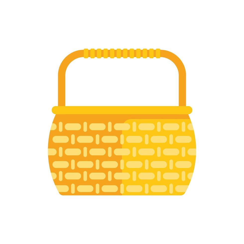 Empty wicker picnic basket waiting to be filled vector