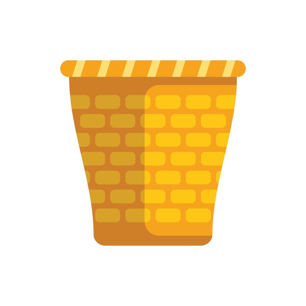 Empty wicker basket with simple pattern for grocery shopping vector