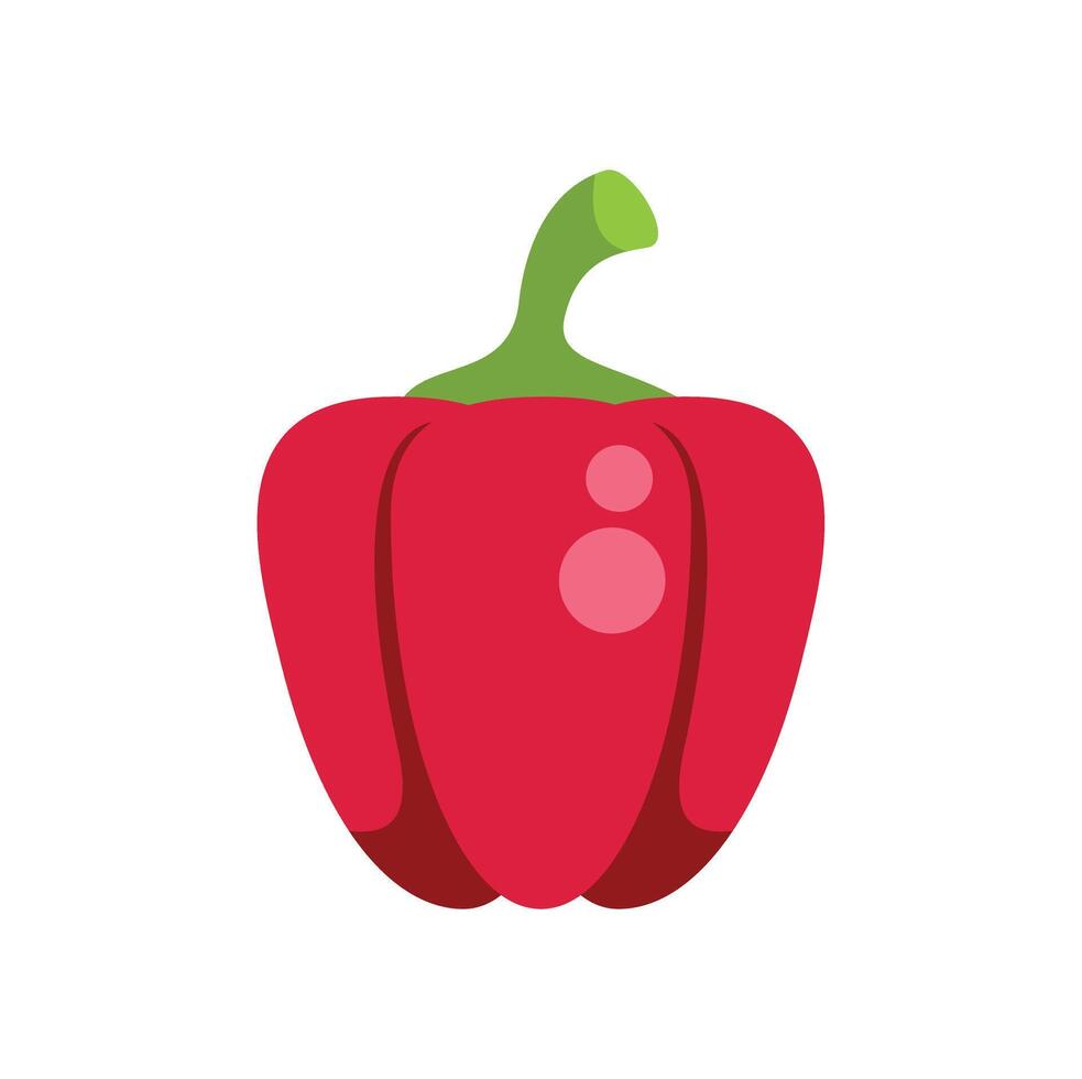 Red bell pepper standing on white background vector