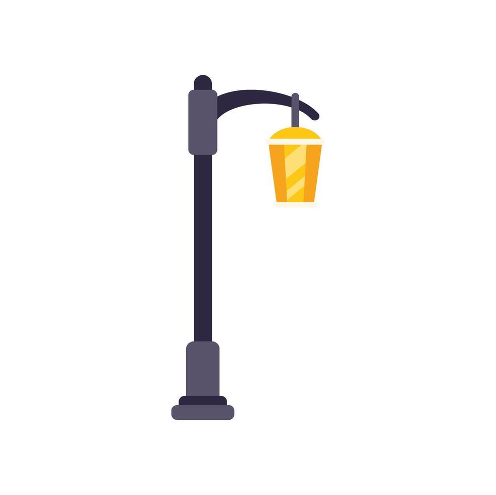 Street lamp standing tall and illuminating the night with warm glow vector