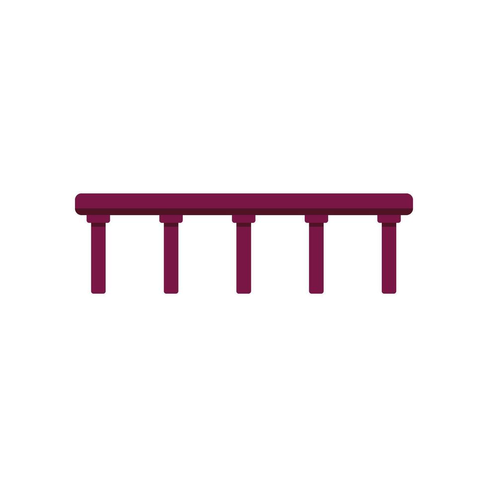 Long bridge standing on six pillars connecting land over water vector