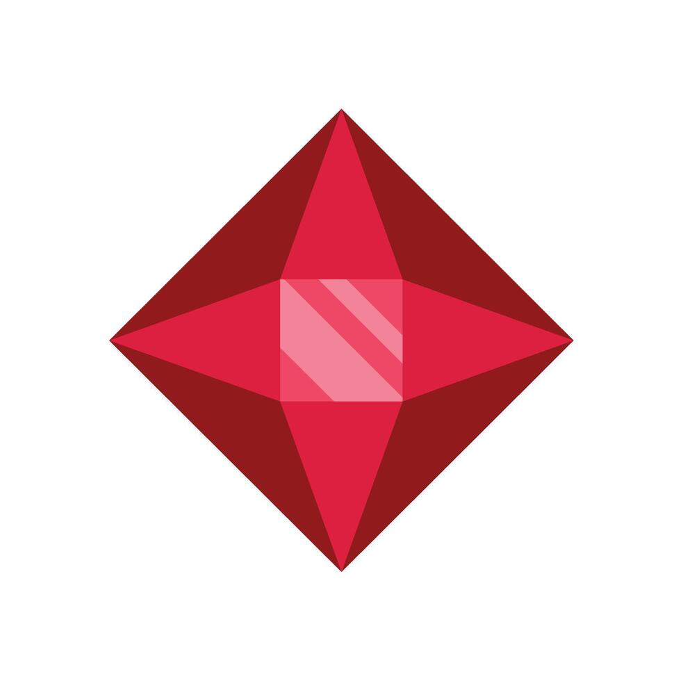 Red ruby gemstone shining brightly illustration vector