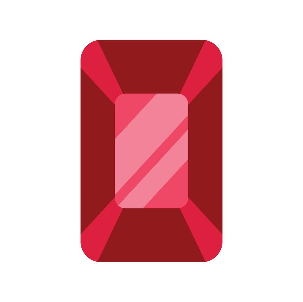 Red ruby gemstone shining brightly illustration vector