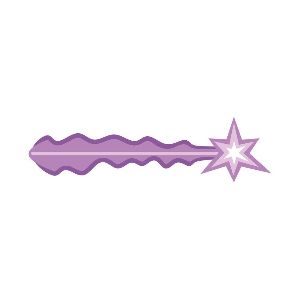 Purple shooting star flying across space vector