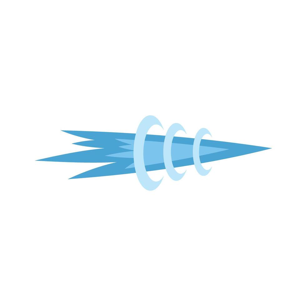 Blue energy beam flying at high speed vector
