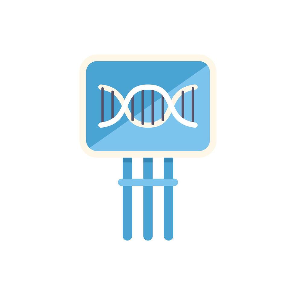 Dna analysis displaying double helix structure with test tubes below vector