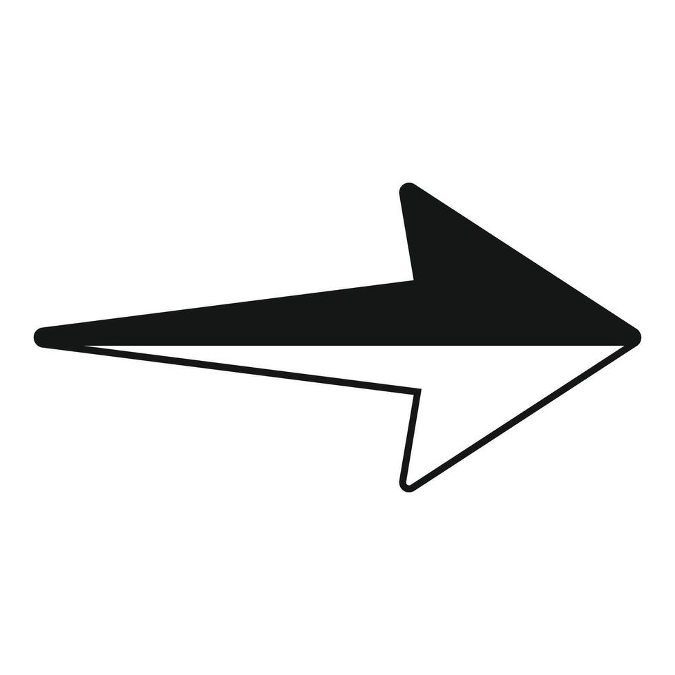 Black and white arrow pointing right sign symbol icon vector