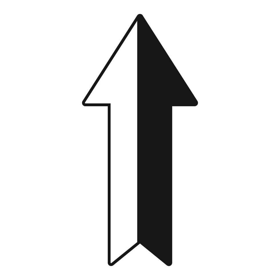 Black and white up arrow showing growth and success vector