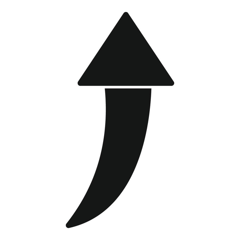 Return arrow pointing up with curved line and triangle tip vector