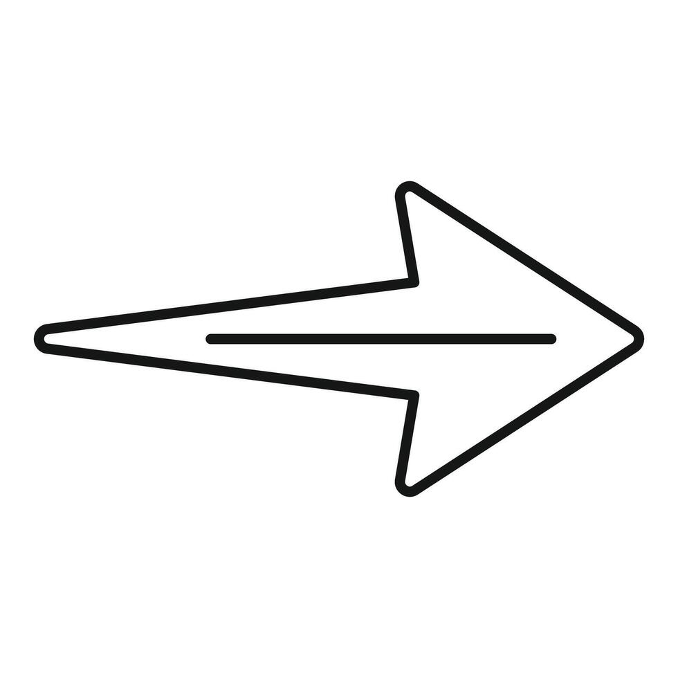 Minimalist arrow pointing right symbol of direction and progress vector