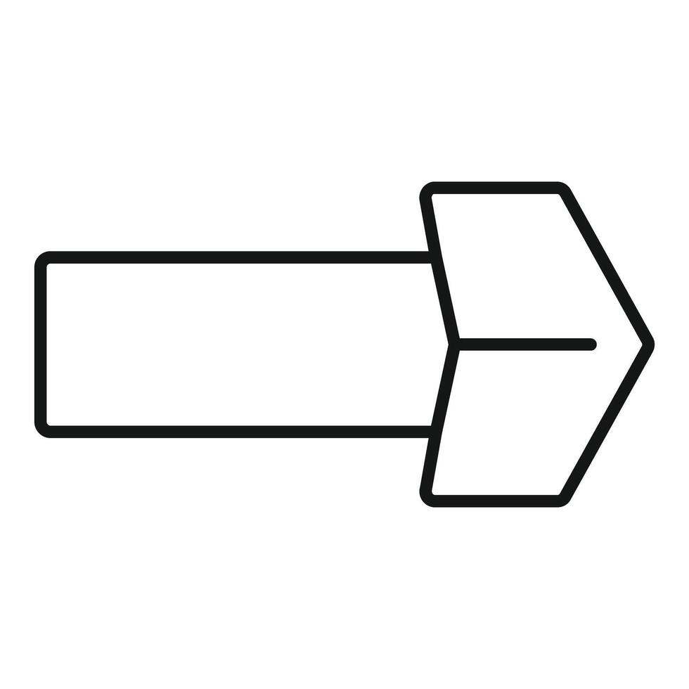 Long arrow sign pointing right, showing direction vector