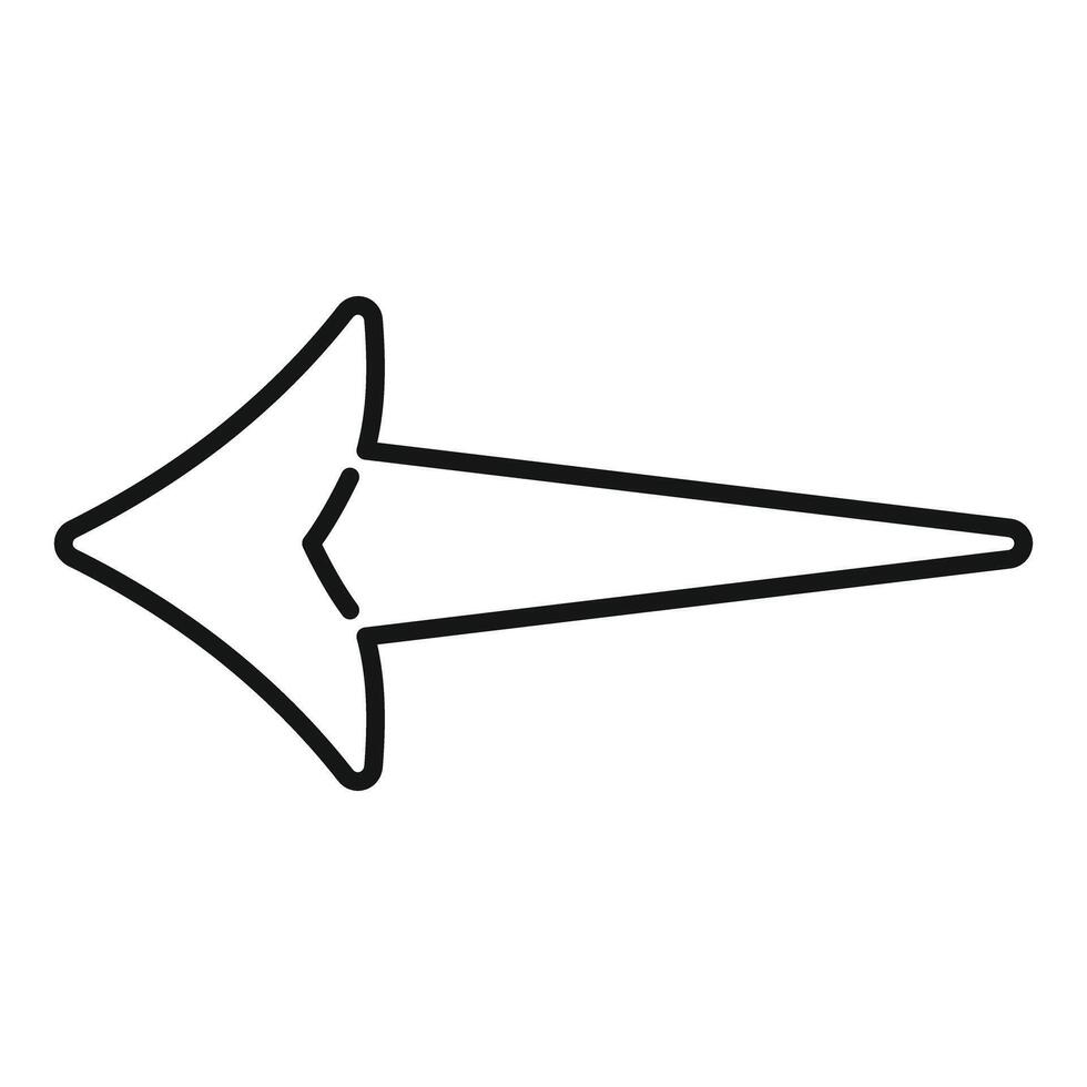 Hand drawn arrow pointing left, suggesting a back or reverse action vector