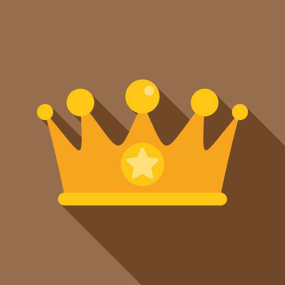 Golden crown with star representing royalty and power vector