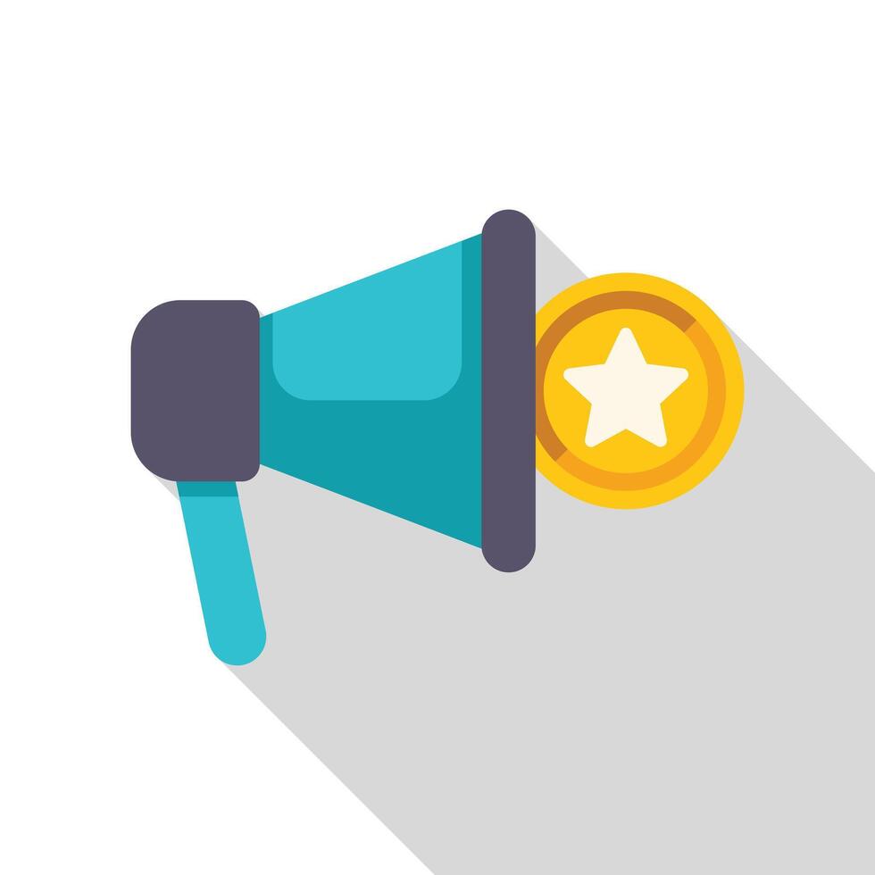 Megaphone announcing special offer with star and coin symbol vector