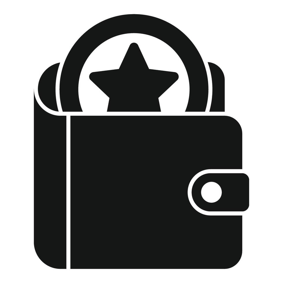 Wallet holding star bonus coin, loyalty program reward concept vector