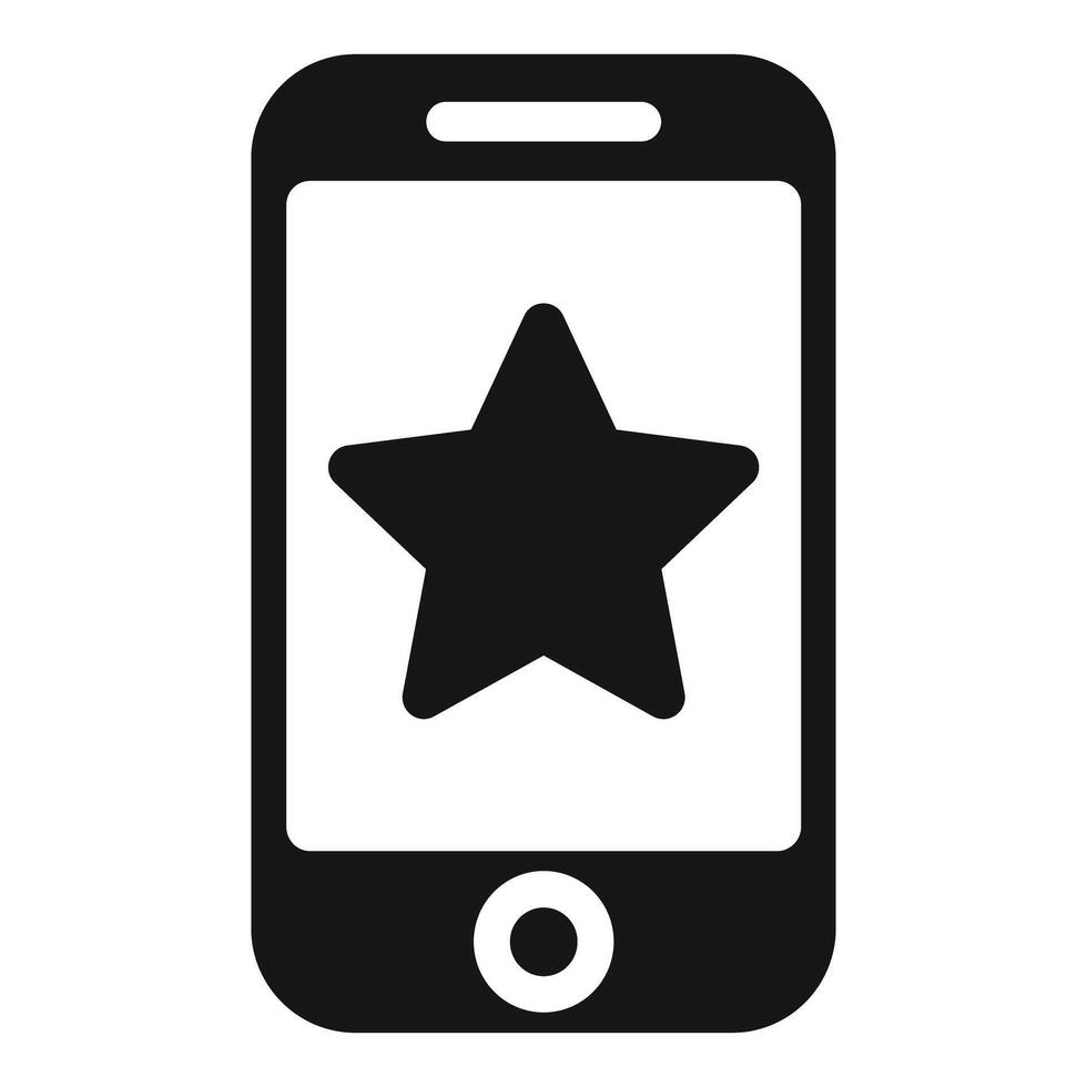 Smartphone showing customer review rating star symbol vector