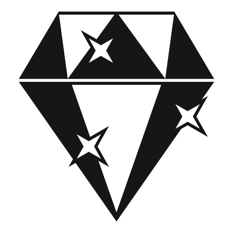 Clean diamond shining with four stars reflecting light vector