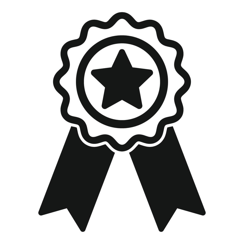 Award ribbon with star, showing quality guarantee and premium product vector