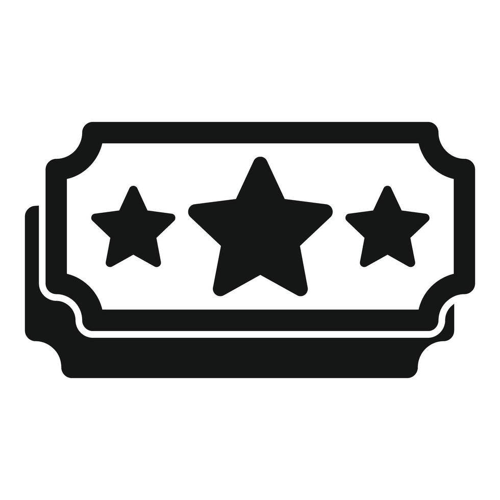 Three stars ticket representing entertainment and quality service vector