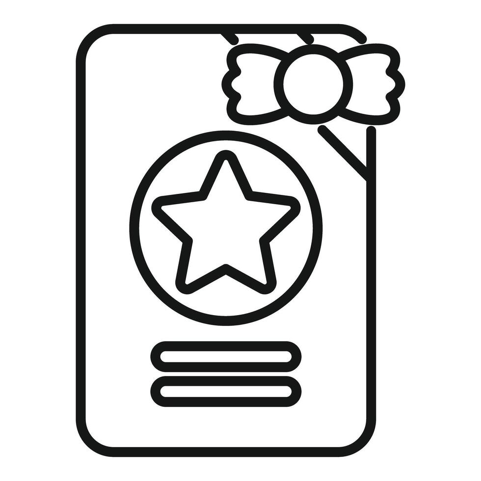 Loyalty card decorated with a bow and star icon vector