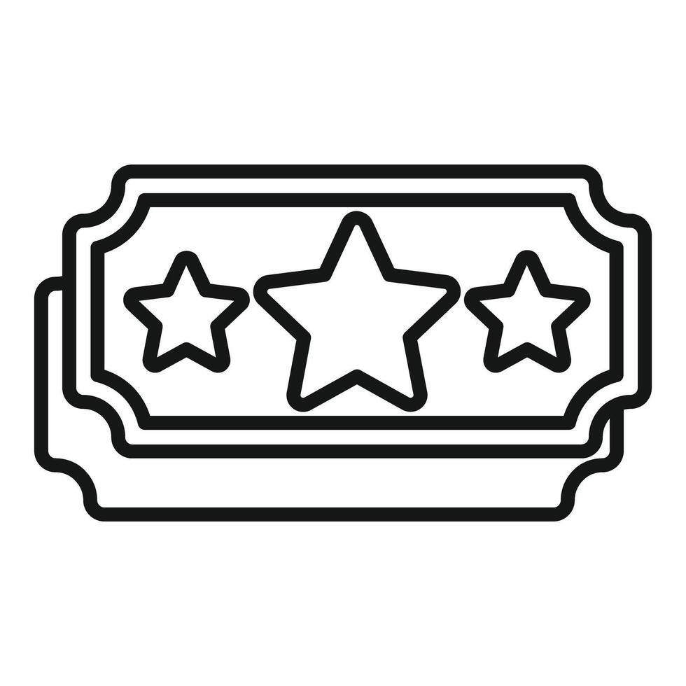 Three stars ticket representing premium quality access vector