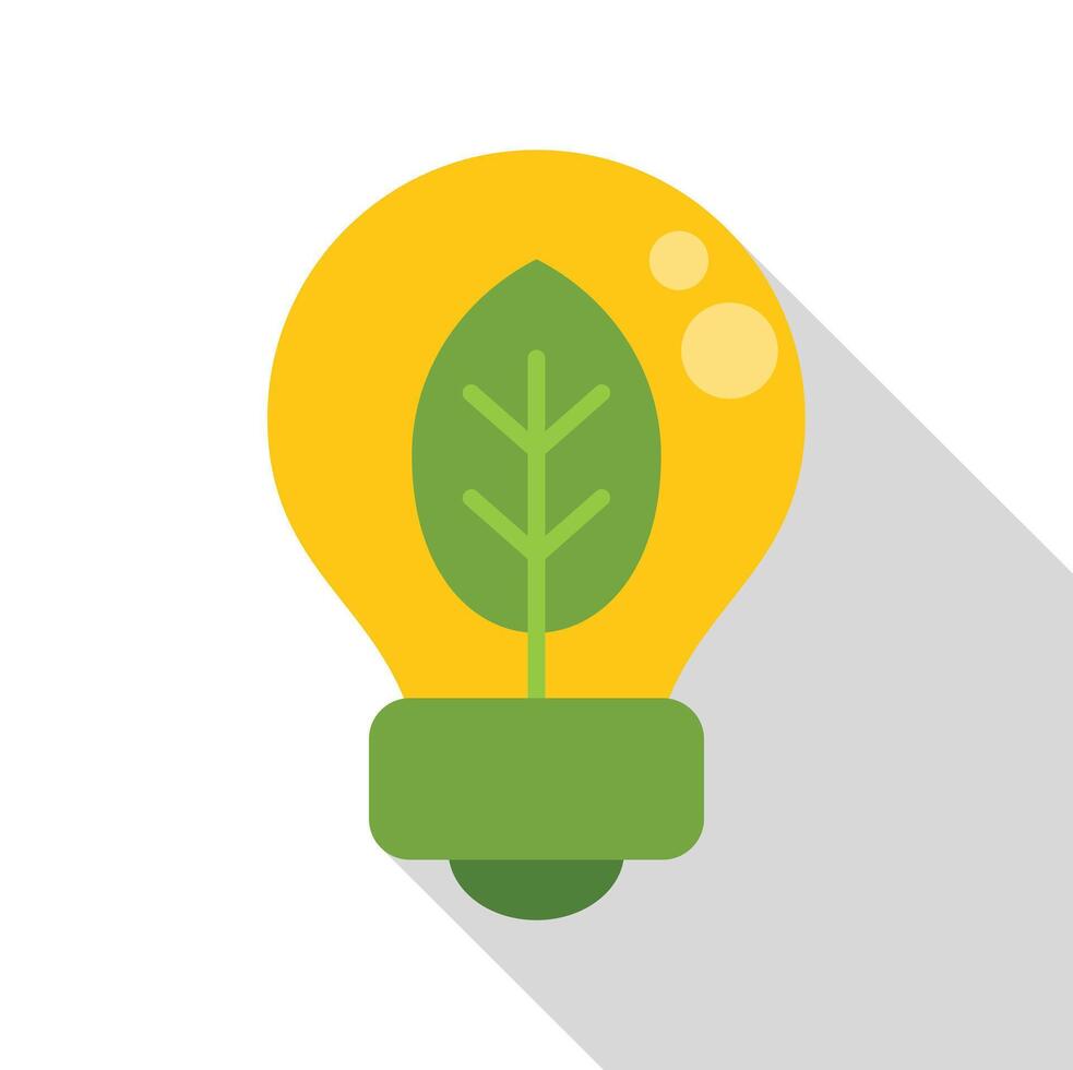 Light bulb with leaf symbolizing green energy and sustainability vector
