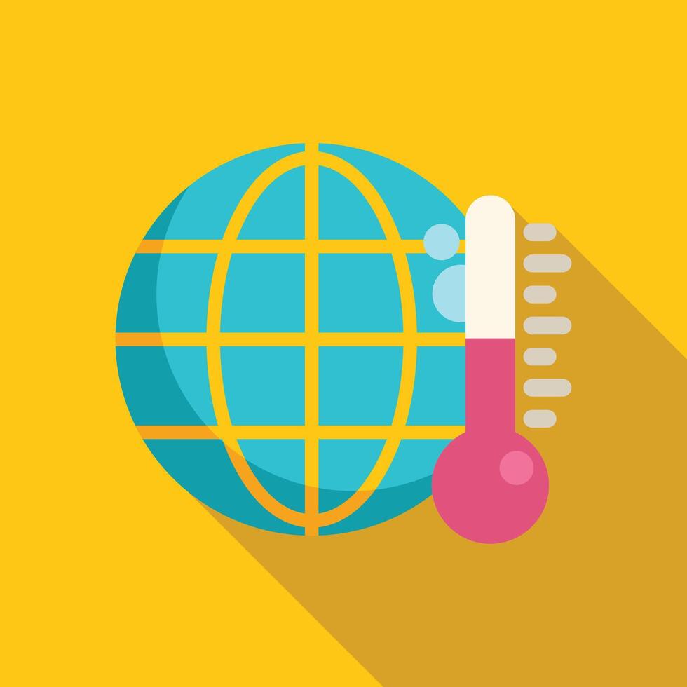 Global warming and climate change awareness campaign with earth globe and thermometer vector