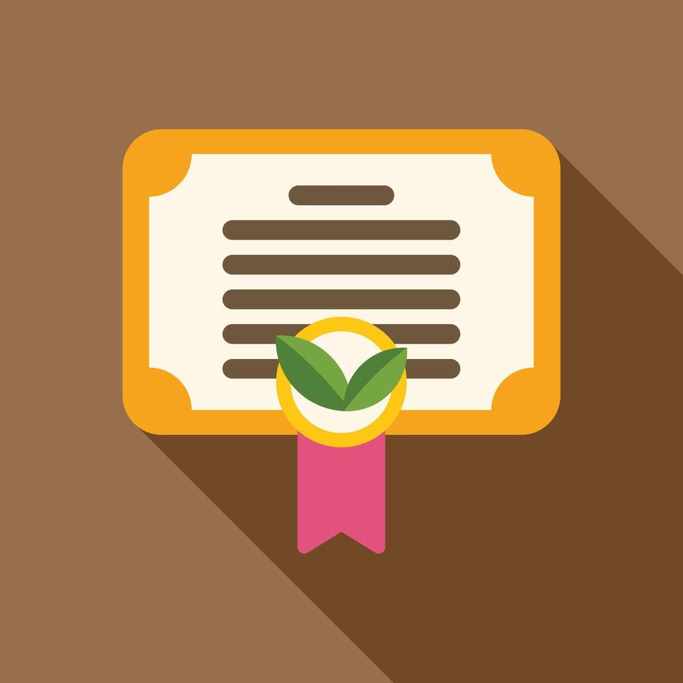 Eco certificate with green seal representing sustainable practices vector