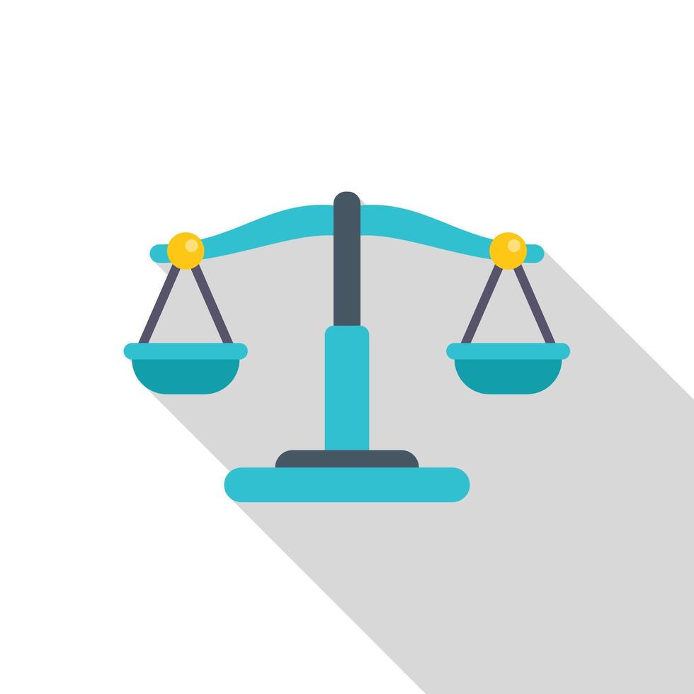 Balanced scale symbolizing justice and equality in legal proceedings vector