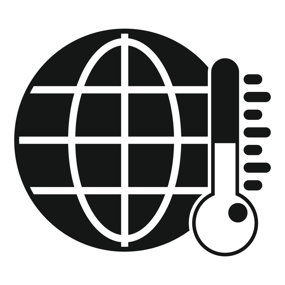 Global warming icon showing rising temperatures worldwide vector