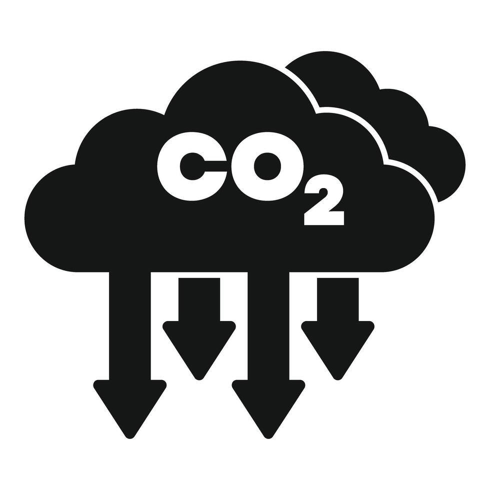 Co2 emissions reducing, carbon dioxide decreasing from clouds, pollution control concept vector