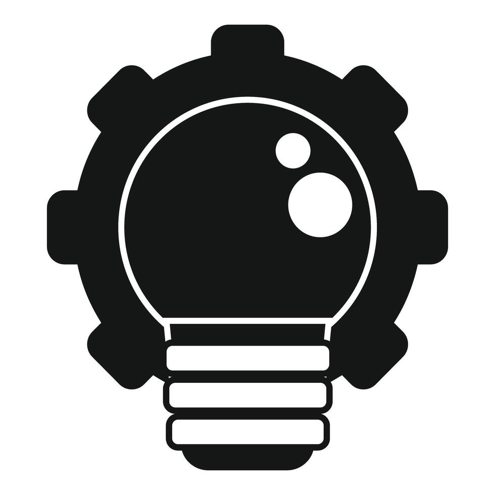 Light bulb and gear showing innovation and idea generation vector